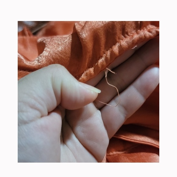 #44 COPY - Orange Satin Ruffle Wrap Asymmetric Party Dress - Picture 7 of 9